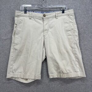 Tommy Bahama Shorts Mens 34 Beige Khaki Chino Flat Front Stretch Golf Casual